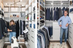 His and Her Walk In Closets For Professional Organizer Rachel Rosenthal and Husband Jon